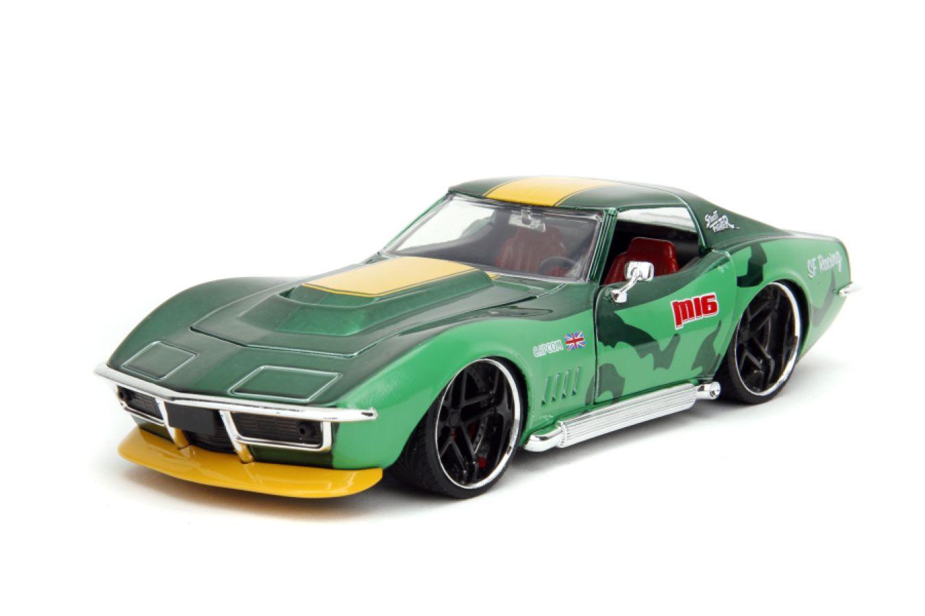 JAD30837 Street Fighter - Chevrolet Corvette Stingray ZL1 (1969) 1:22 Scale with Cammy Figure - Jada Toys - Titan Pop Culture