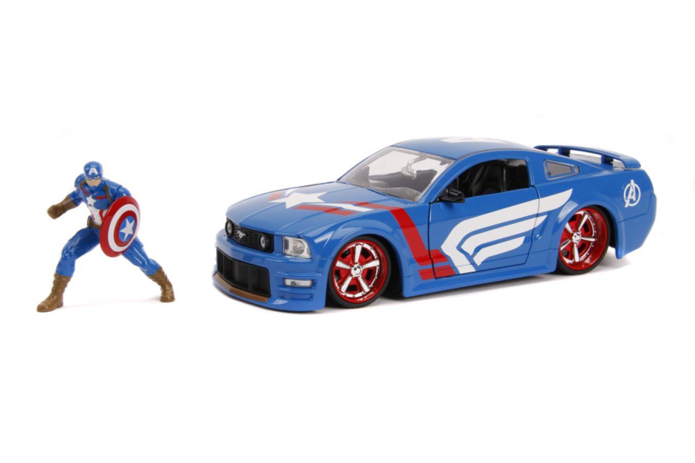 JAD31187 Marvel Comics - Captain America 2006 Ford Mustang GT 1:24 Scale Hollywood Ride - Jada Toys - Titan Pop Culture