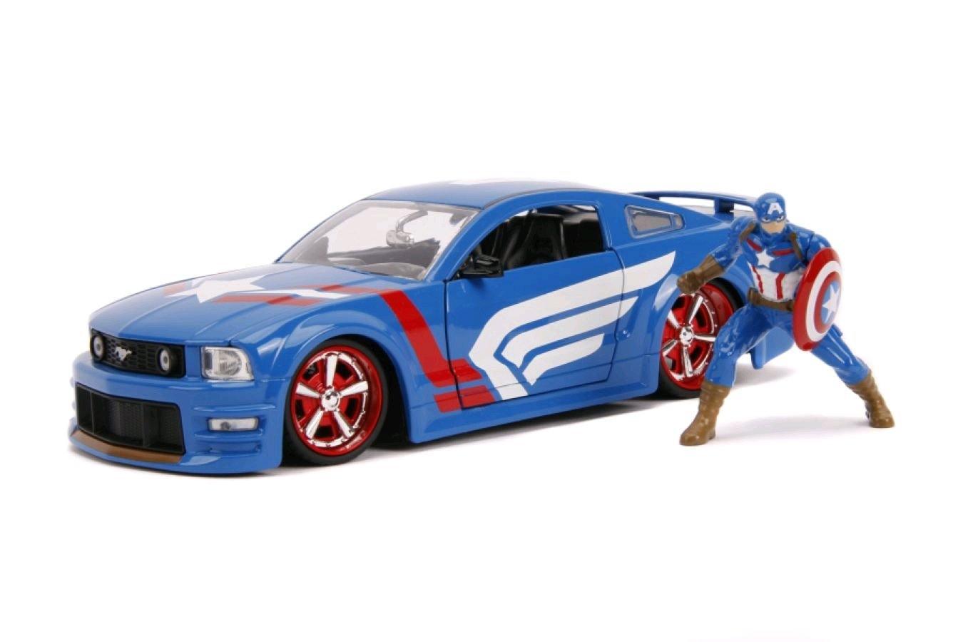 JAD31187 Marvel Comics - Captain America 2006 Ford Mustang GT 1:24 Scale Hollywood Ride - Jada Toys - Titan Pop Culture