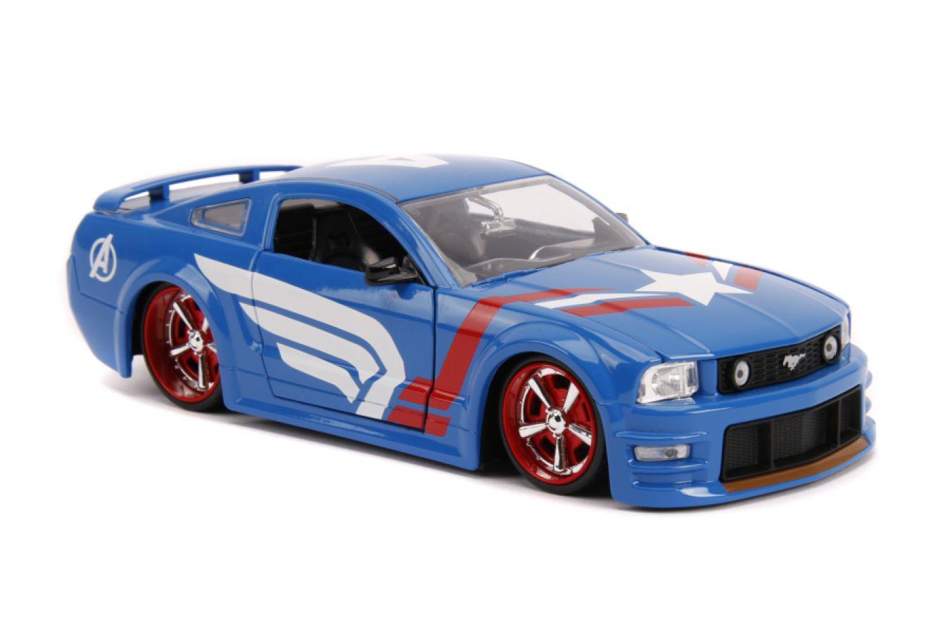 JAD31187 Marvel Comics - Captain America 2006 Ford Mustang GT 1:24 Scale Hollywood Ride - Jada Toys - Titan Pop Culture