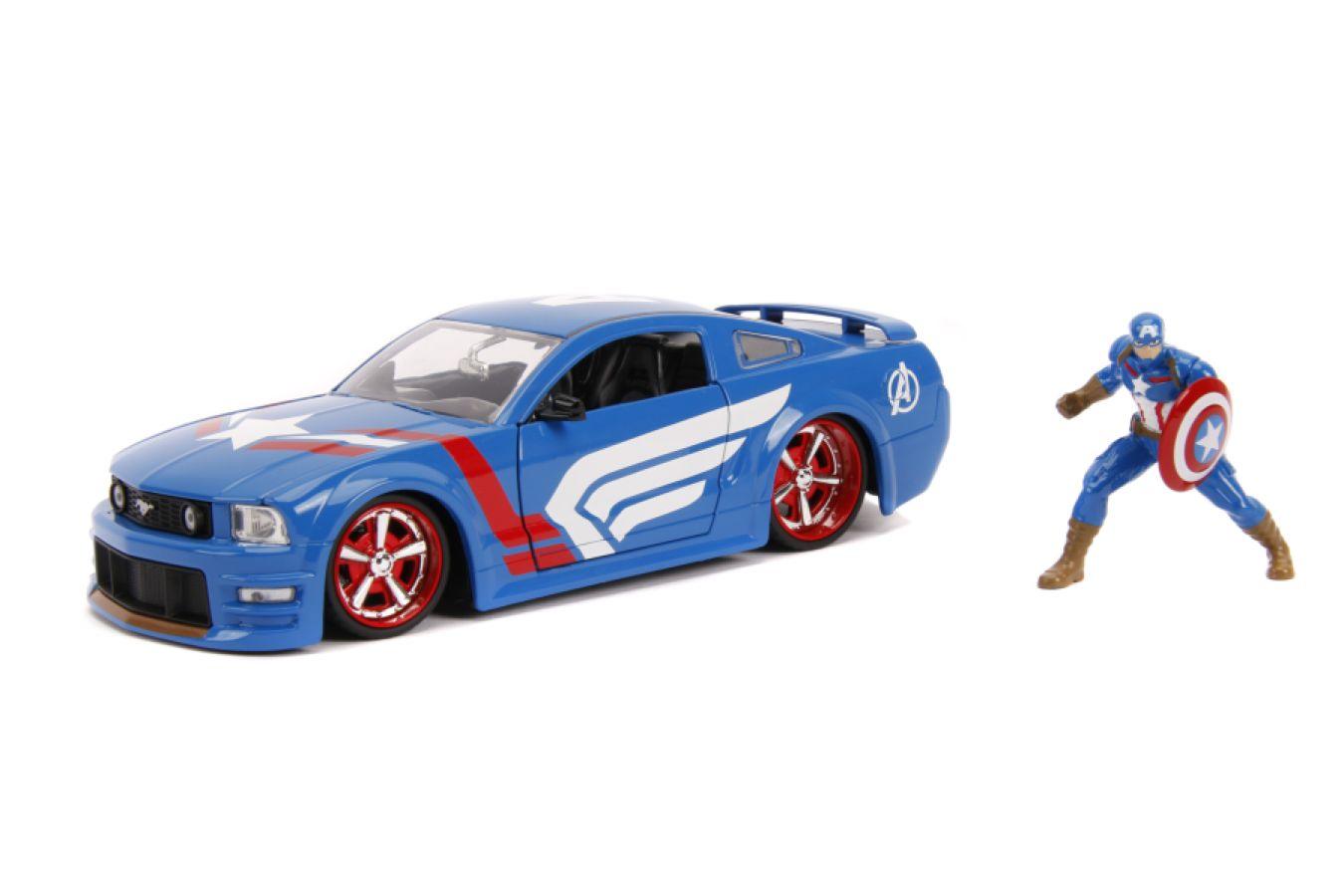 JAD31187 Marvel Comics - Captain America 2006 Ford Mustang GT 1:24 Scale Hollywood Ride - Jada Toys - Titan Pop Culture