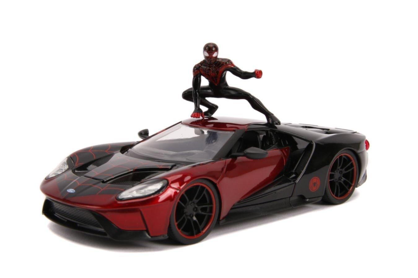 JAD31190 Marvel Comics - Miles Morales 2017 Ford GT 1:24 Scale Hollywood Ride - Jada Toys - Titan Pop Culture