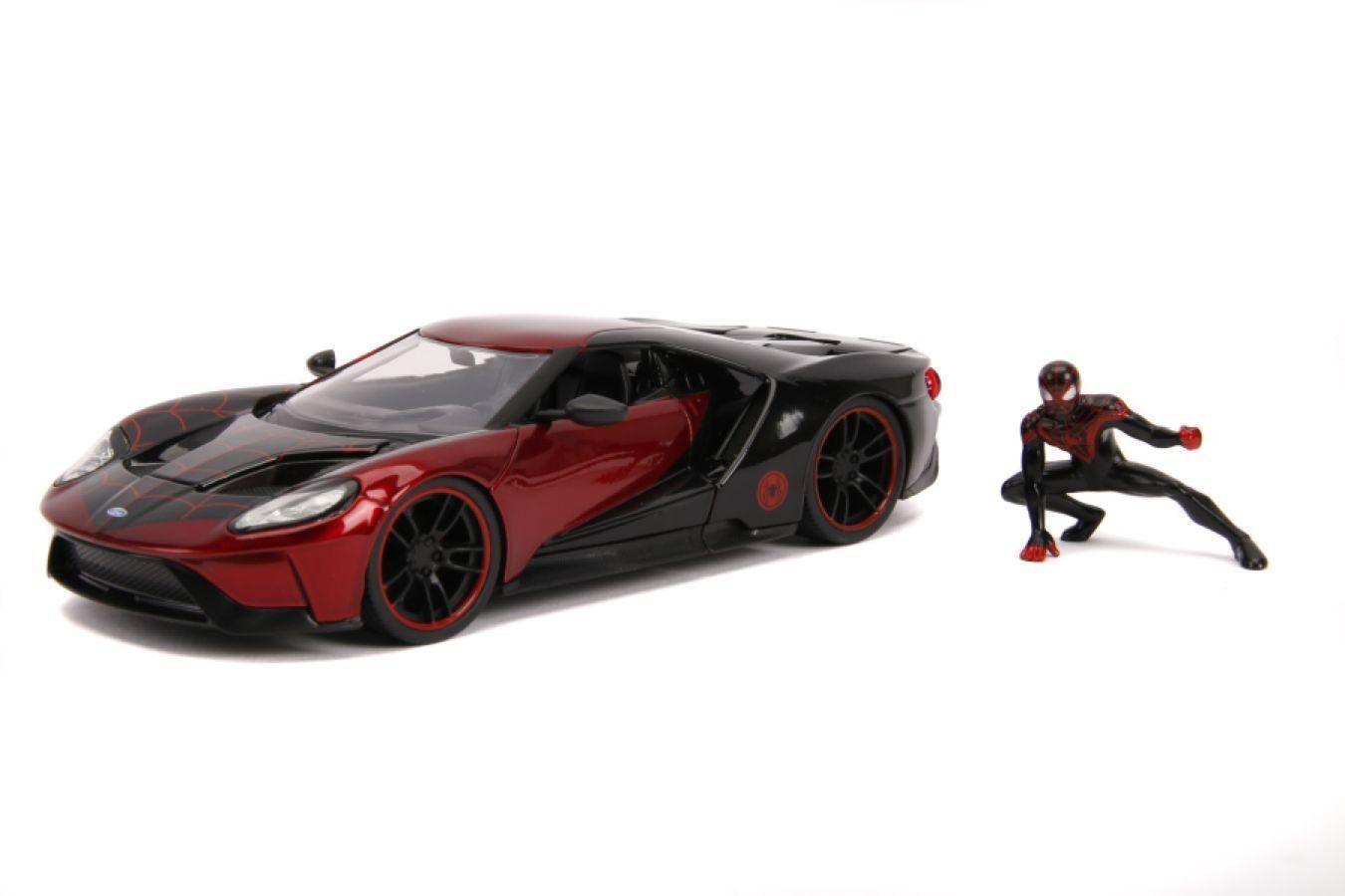 JAD31190 Marvel Comics - Miles Morales 2017 Ford GT 1:24 Scale Hollywood Ride - Jada Toys - Titan Pop Culture