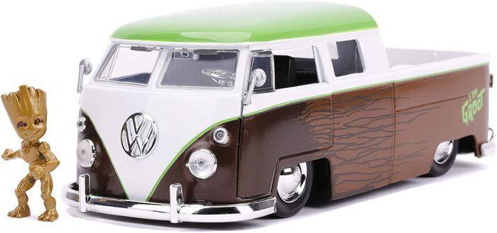 JAD31202 Marvel Comics - 1963 Volkswagon Bus with Groot 1:24 Scale Hollywood Ride - Jada Toys - Titan Pop Culture