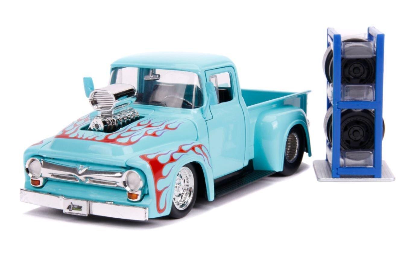 JAD31542 Just Trucks - Ford F-100 Pick Up 1956 Blue 1:24 Scale Diecast Vehicle - Jada Toys - Titan Pop Culture