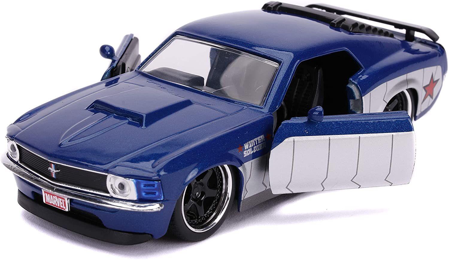 JAD31745 Marvel Comics - Winter Soldier 1970 Ford Mustang 1:32 Scale Hollywood Ride - Jada Toys - Titan Pop Culture