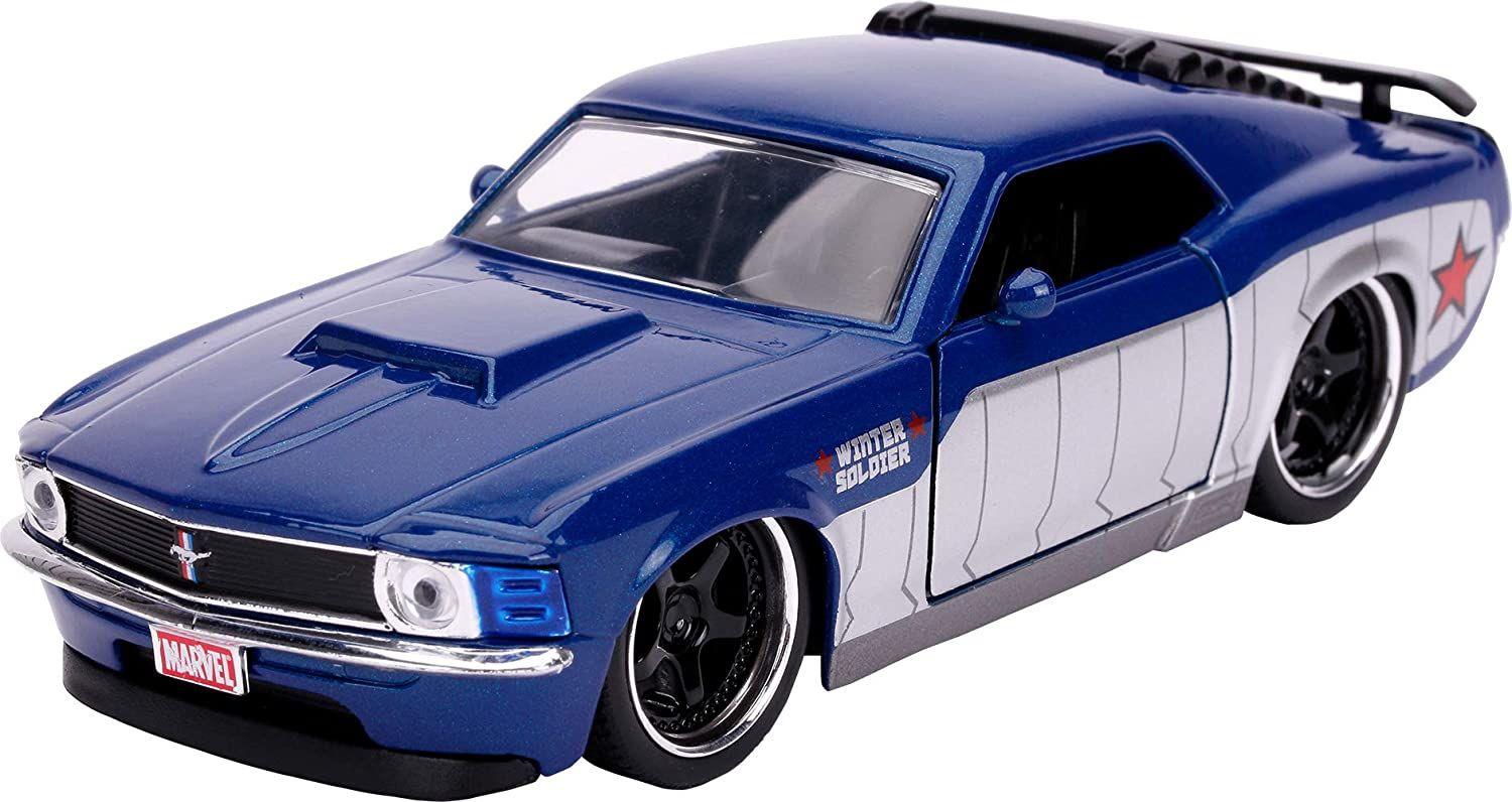 JAD31745 Marvel Comics - Winter Soldier 1970 Ford Mustang 1:32 Scale Hollywood Ride - Jada Toys - Titan Pop Culture
