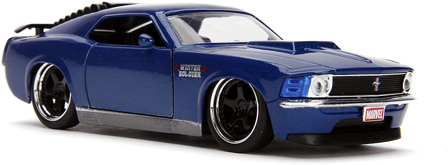 JAD31745 Marvel Comics - Winter Soldier 1970 Ford Mustang 1:32 Scale Hollywood Ride - Jada Toys - Titan Pop Culture