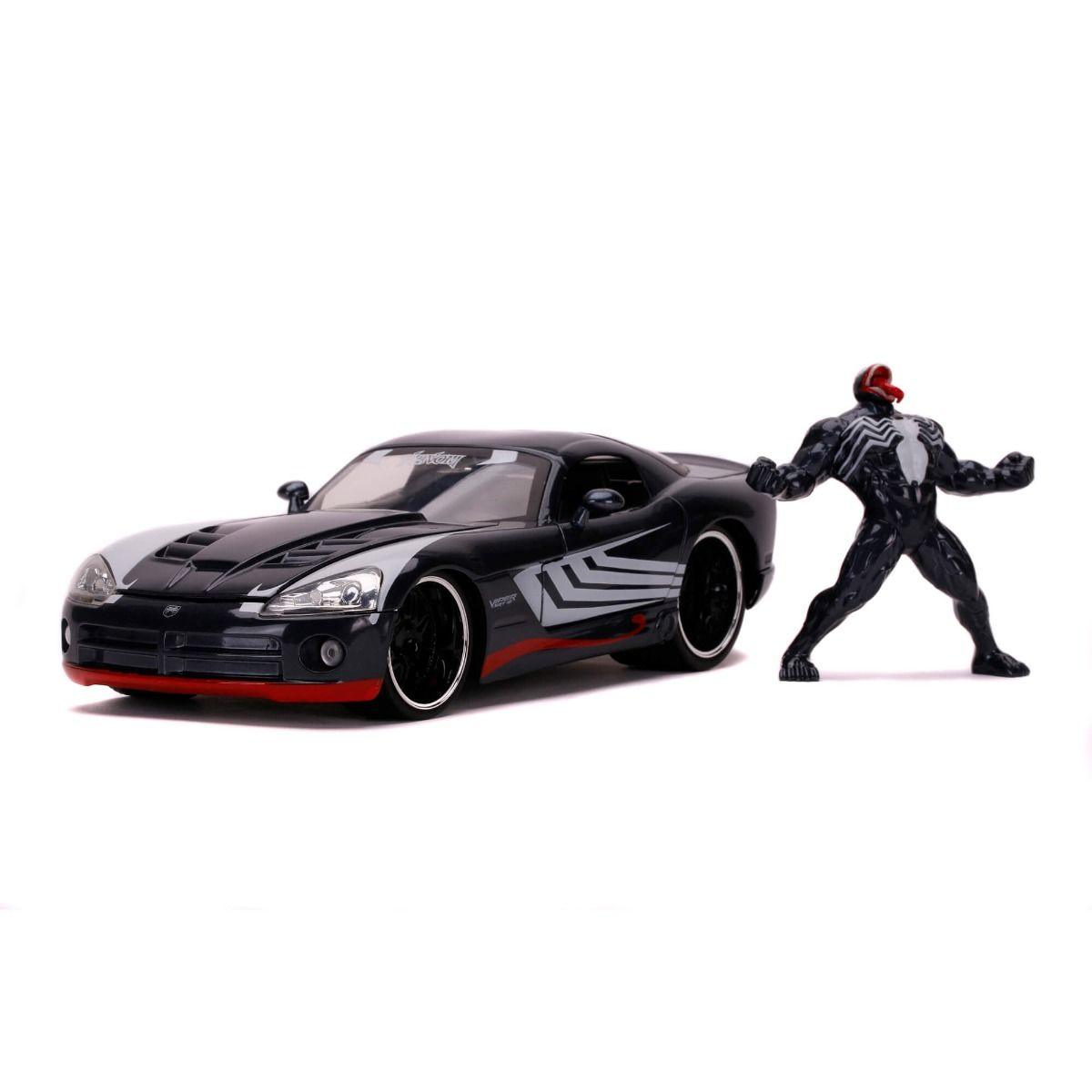 JAD31750 Spider-Man (comics) - '08 Dodge Viper SRT 10 with Venom 1:24 Scale Hollywood Ride - Jada Toys - Titan Pop Culture