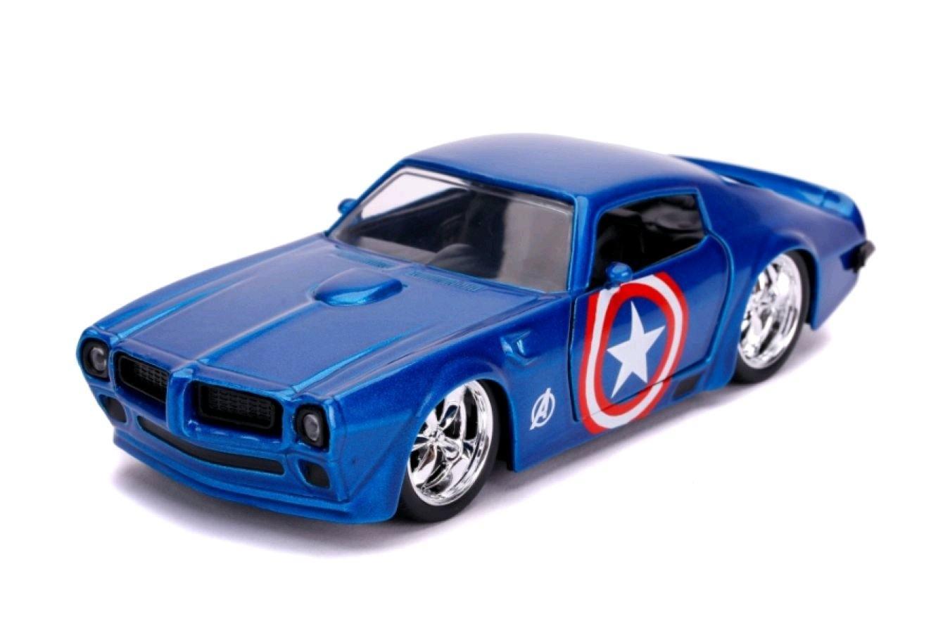 JAD31845 Marvel Comics - Captain America 1972 Pontiac Firedbird 1:32 Scale Hollywood Ride - Jada Toys - Titan Pop Culture