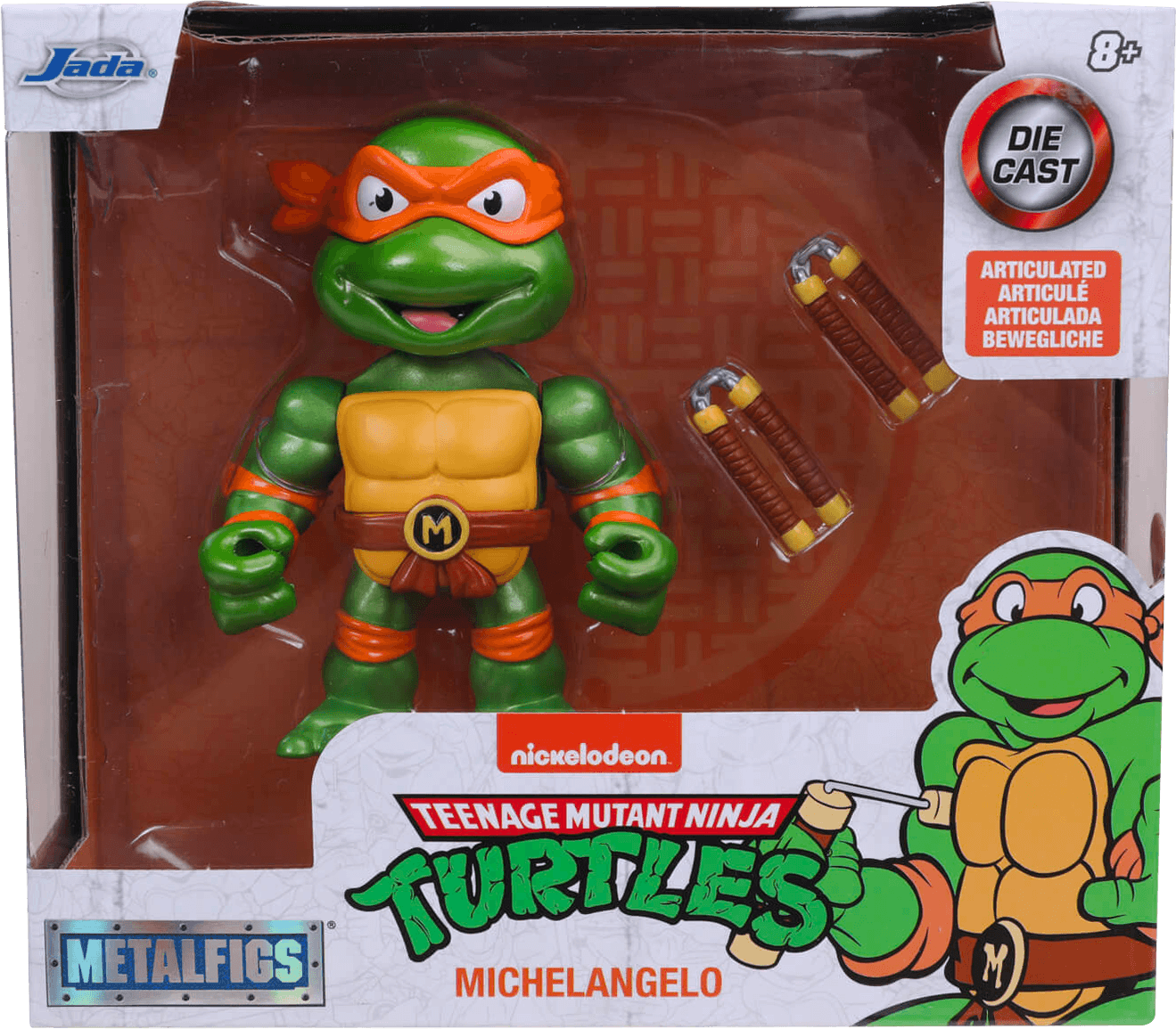 JAD31848 Teenage Mutant Ninja Turtles (TV 1987) - Michelangelo 4" Metals Figure - Jada Toys - Titan Pop Culture