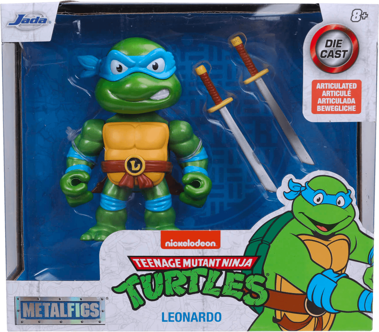 JAD31850 Teenage Mutant Ninja Turtles (TV 1987) - Leonardo 4" Metals Figure - Jada Toys - Titan Pop Culture