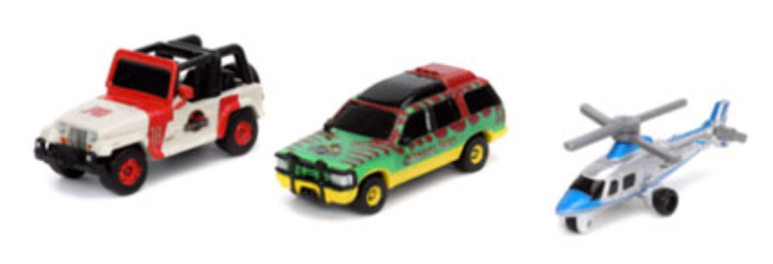 JAD31955 Jurassic Park - Nano Hollywood Ride 3-Pack - Jada Toys - Titan Pop Culture