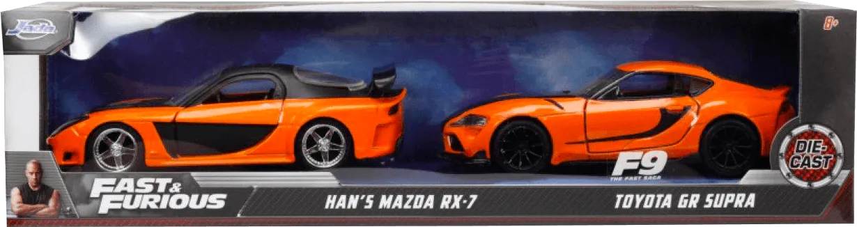 JAD32910 Fast & Furious - Han's Mazda RX-7 & Toyota GR S 1:32 Scale 2-Pack - Jada Toys - Titan Pop Culture