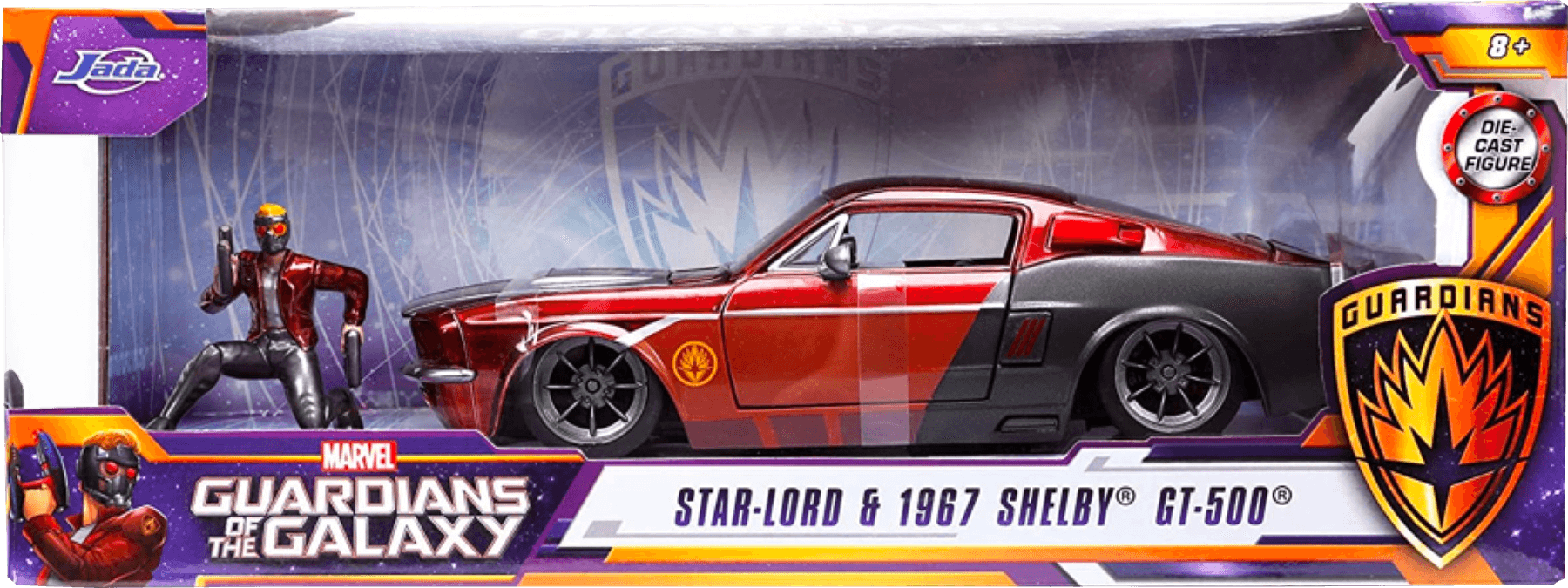 JAD32915 Guardians of the Galaxy (comics) - Star-Lord & 1967 Ford Mustang 1:24 Scale - Jada Toys - Titan Pop Culture