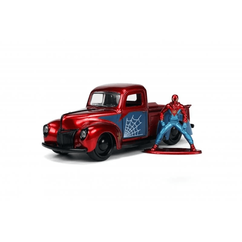 JAD33075 Marvel Comics - 1941 Ford Pick Up with Proto Suit Spider-Man 1:32 Scale Hollywood Ride - Jada Toys - Titan Pop Culture