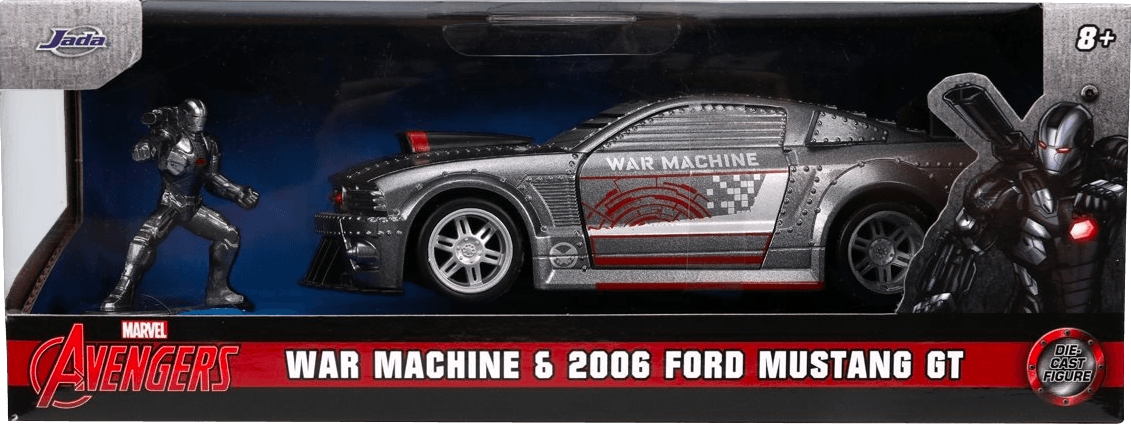 JAD33082 Marvel Comics - Ford Mustang with War Machine 1:32 Scale Hollywood Ride - Jada Toys - Titan Pop Culture