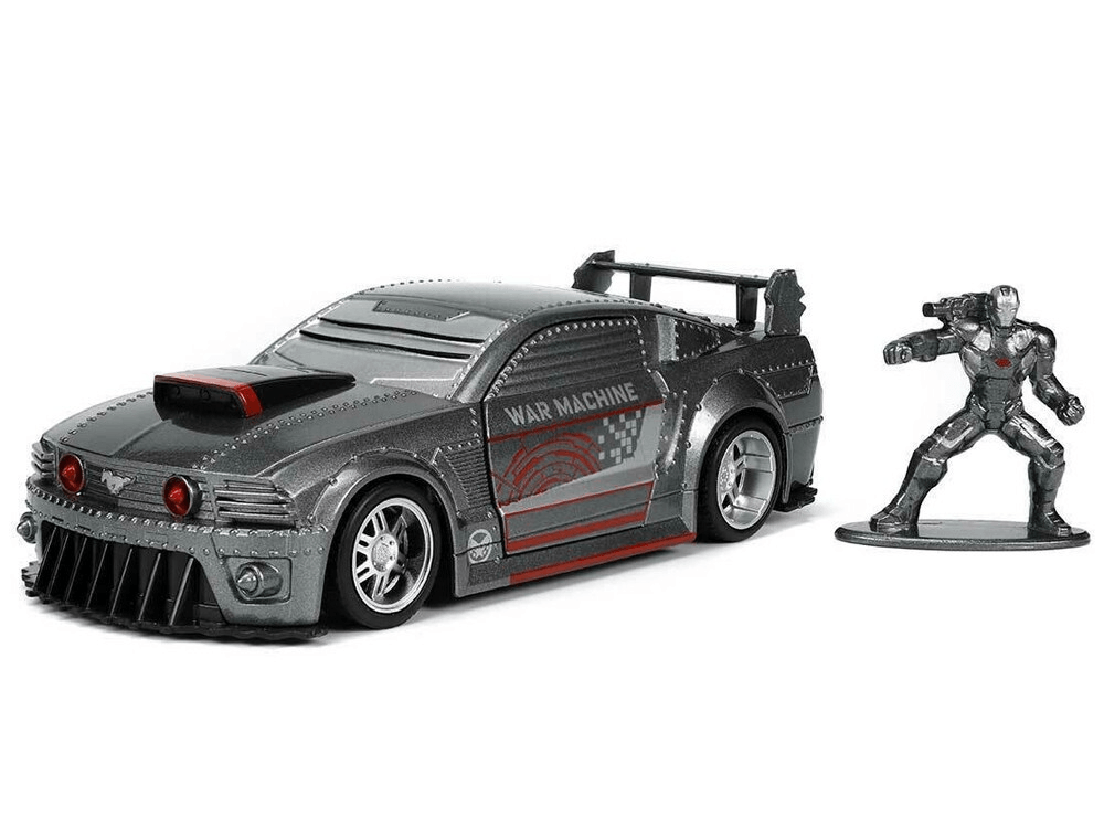JAD33082 Marvel Comics - Ford Mustang with War Machine 1:32 Scale Hollywood Ride - Jada Toys - Titan Pop Culture