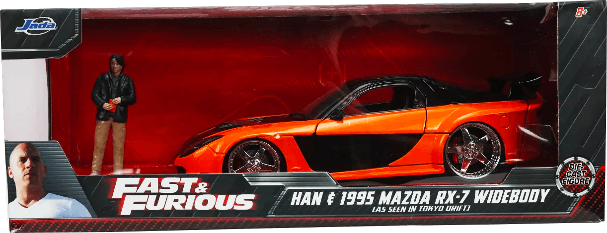 JAD33174 Fast and Furious - 1997 Mazda RX7 with Han 1:24 Scale Hollywood Ride - Jada Toys - Titan Pop Culture