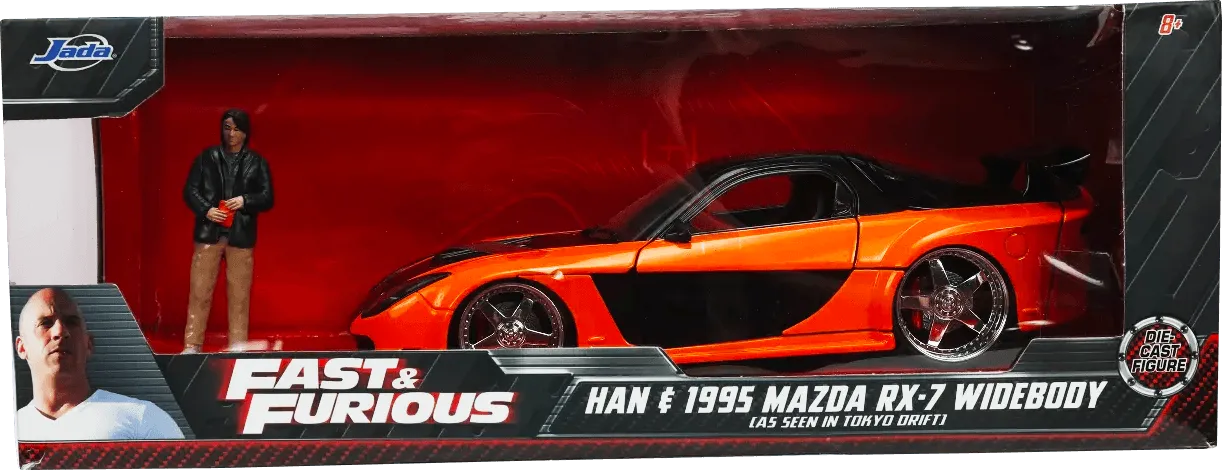 JAD33174 Fast and Furious - 1997 Mazda RX7 with Han 1:24 Scale Hollywood Ride - Jada Toys - Titan Pop Culture