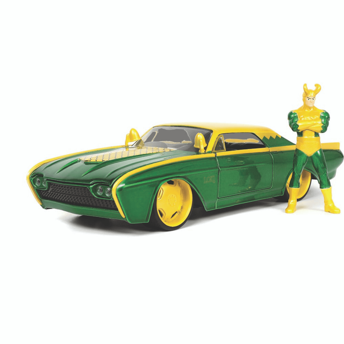 JAD33357 Marvel Comics - Loki & 1963 Ford Thunderbird 1:24 Scale - Jada Toys - Titan Pop Culture