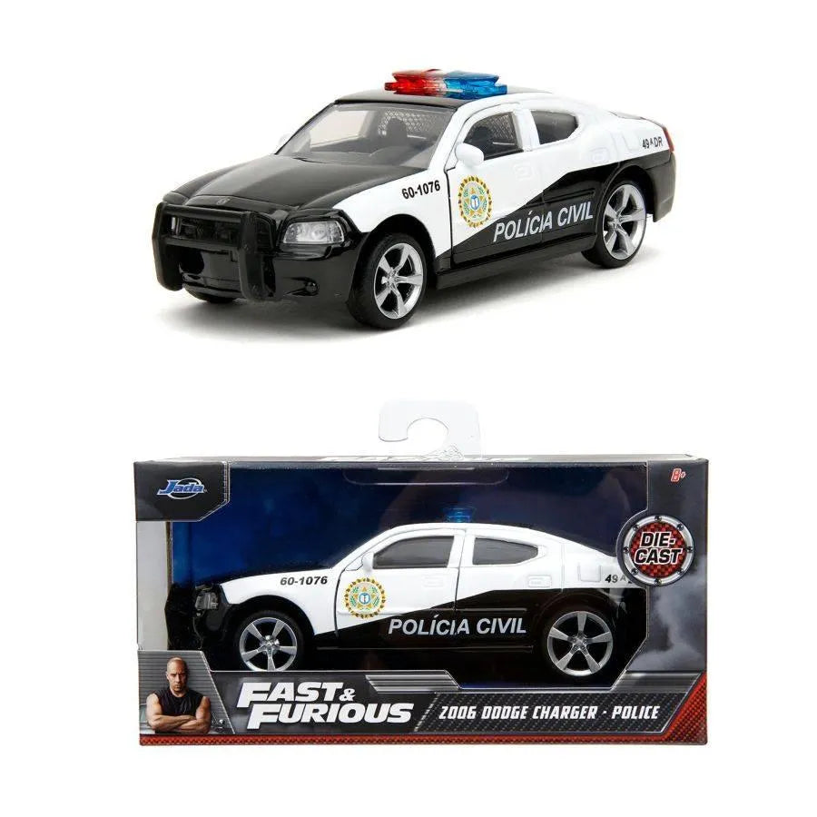 JAD33666 Fast & Furious 5 - Dodge Charger Police Car 1:32 Scale Hollywood Rides Diecast Vehicle - Jada Toys - Titan Pop Culture