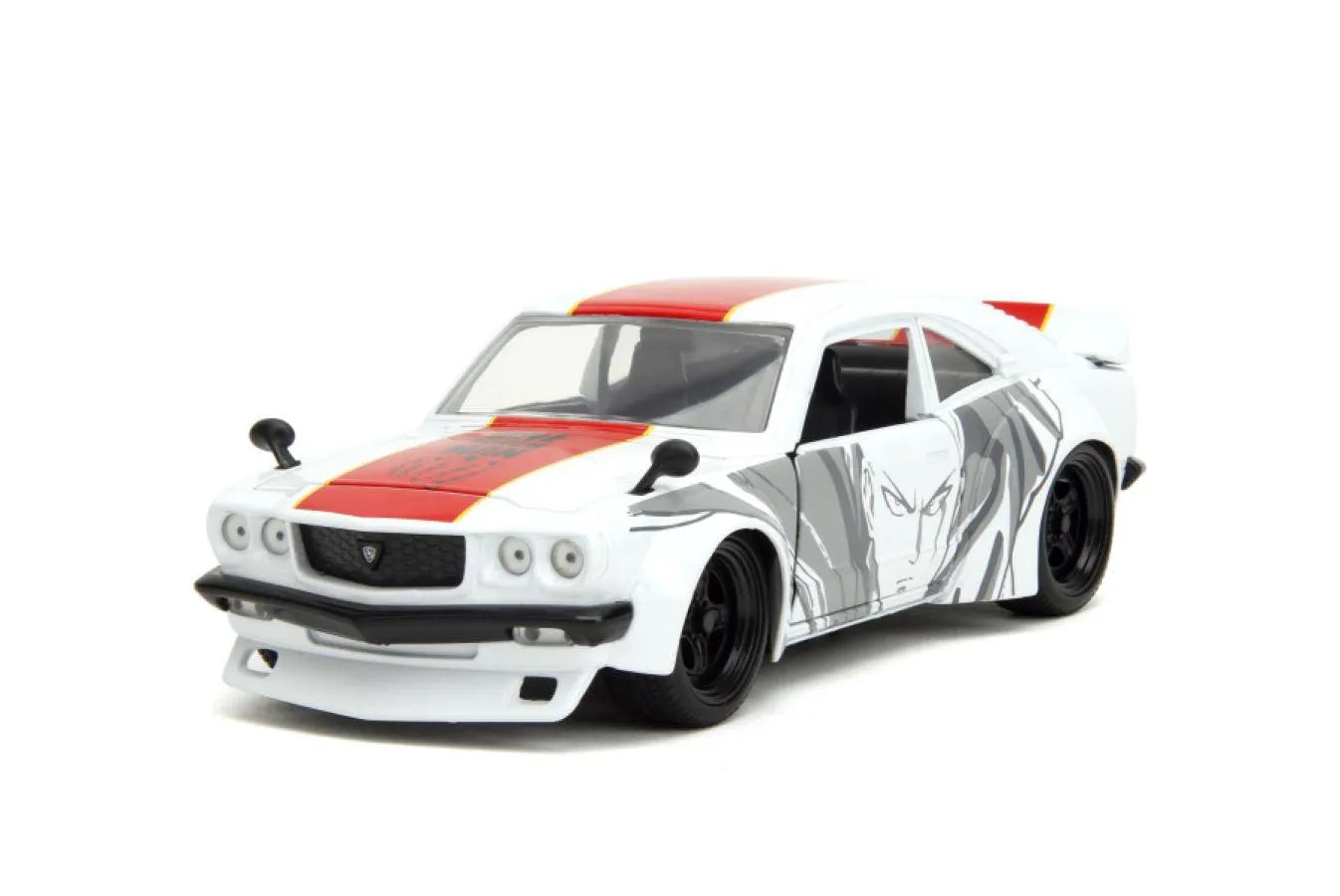 JAD33688 One Punch Man - 1974 Mazda RX-3 with Saitama 1:24 Scale Set - Jada Toys - Titan Pop Culture