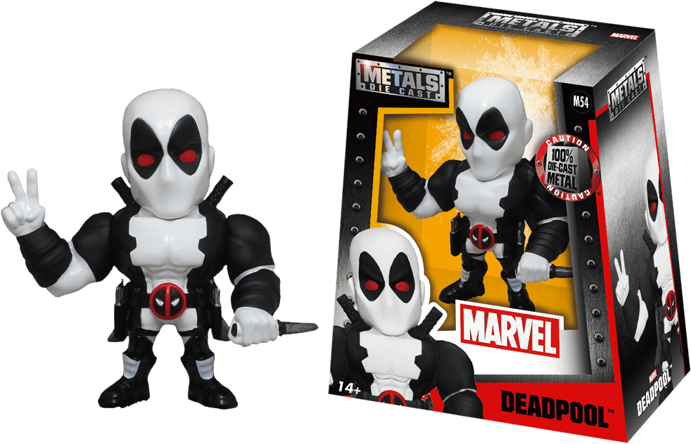 JAD97813 Marvel Comics - Deadpool White 4" Metal - Jada Toys - Titan Pop Culture