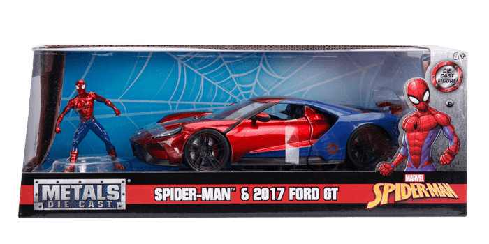 JAD99725 Marvel Comics - 2017 Ford GT 1:24 Scale Hollywood Rides Diecast Vehicle with Spider-Man - Jada Toys - Titan Pop Culture