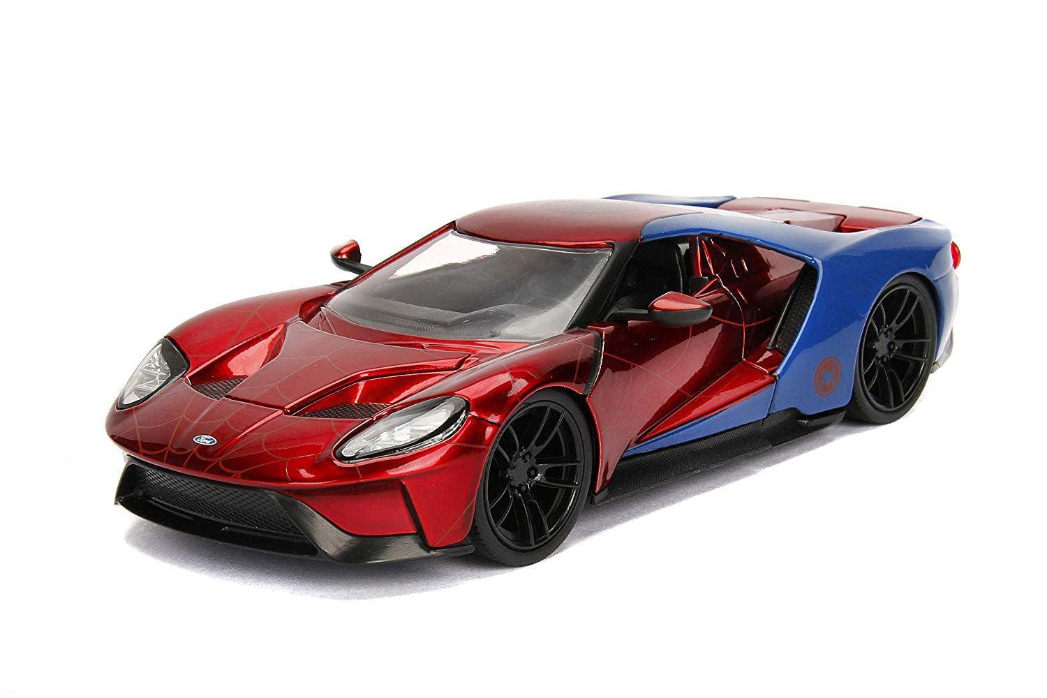 JAD99725 Marvel Comics - 2017 Ford GT 1:24 Scale Hollywood Rides Diecast Vehicle with Spider-Man - Jada Toys - Titan Pop Culture