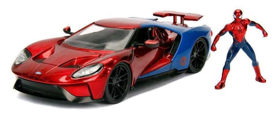 JAD99725 Marvel Comics - 2017 Ford GT 1:24 Scale Hollywood Rides Diecast Vehicle with Spider-Man - Jada Toys - Titan Pop Culture
