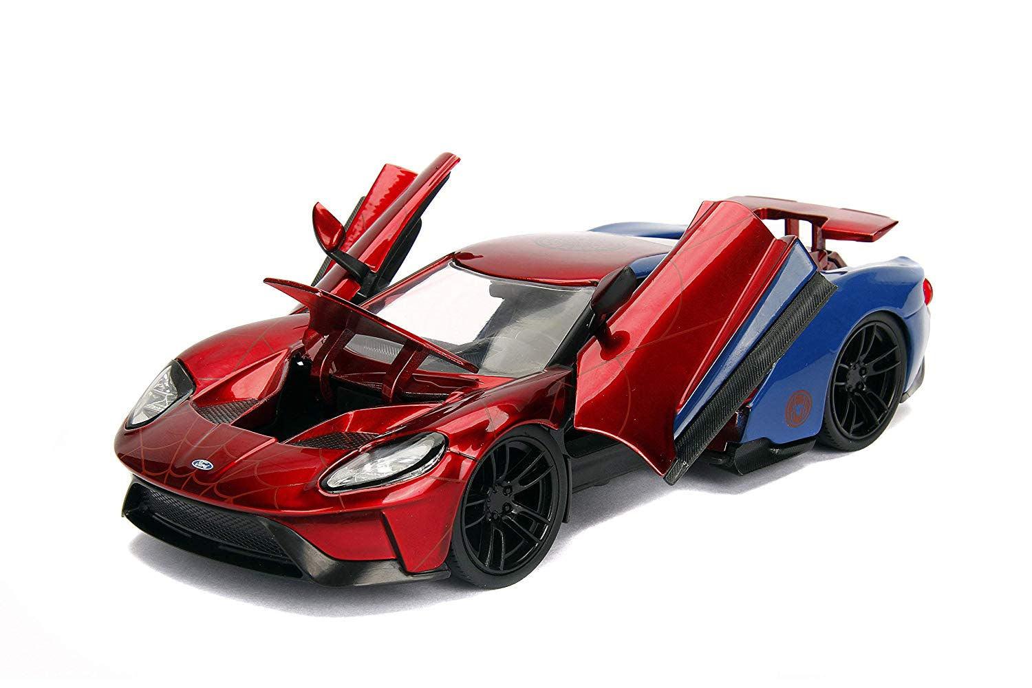 JAD99725 Marvel Comics - 2017 Ford GT 1:24 Scale Hollywood Rides Diecast Vehicle with Spider-Man - Jada Toys - Titan Pop Culture