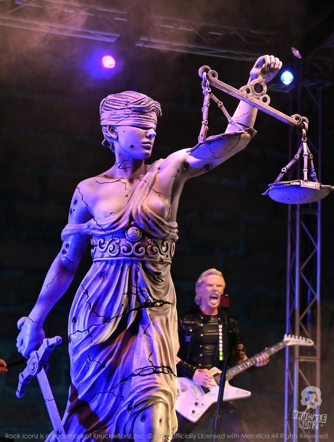 KNULADYJUSTICE100 Metallica - Lady Justice Rock Iconz Statue - KnuckleBonz - Titan Pop Culture
