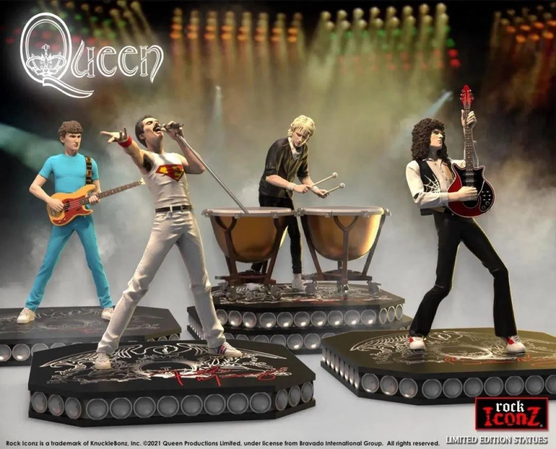 KNUQUEEN100 Queen - Rock Iconz Statue Set of 4 - KnuckleBonz - Titan Pop Culture