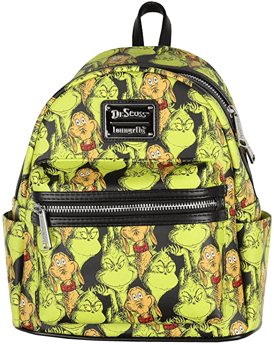 LOUDSSBK0024 Dr Seuss - The Grinch & Max All-Over Print US Exclusive Mini Backpack - Loungefly - Titan Pop Culture