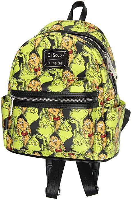 LOUDSSBK0024 Dr Seuss - The Grinch & Max All-Over Print US Exclusive Mini Backpack - Loungefly - Titan Pop Culture