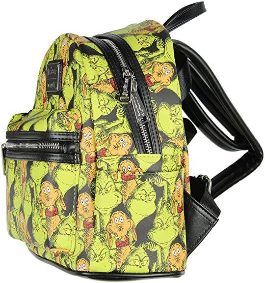 LOUDSSBK0024 Dr Seuss - The Grinch & Max All-Over Print US Exclusive Mini Backpack - Loungefly - Titan Pop Culture