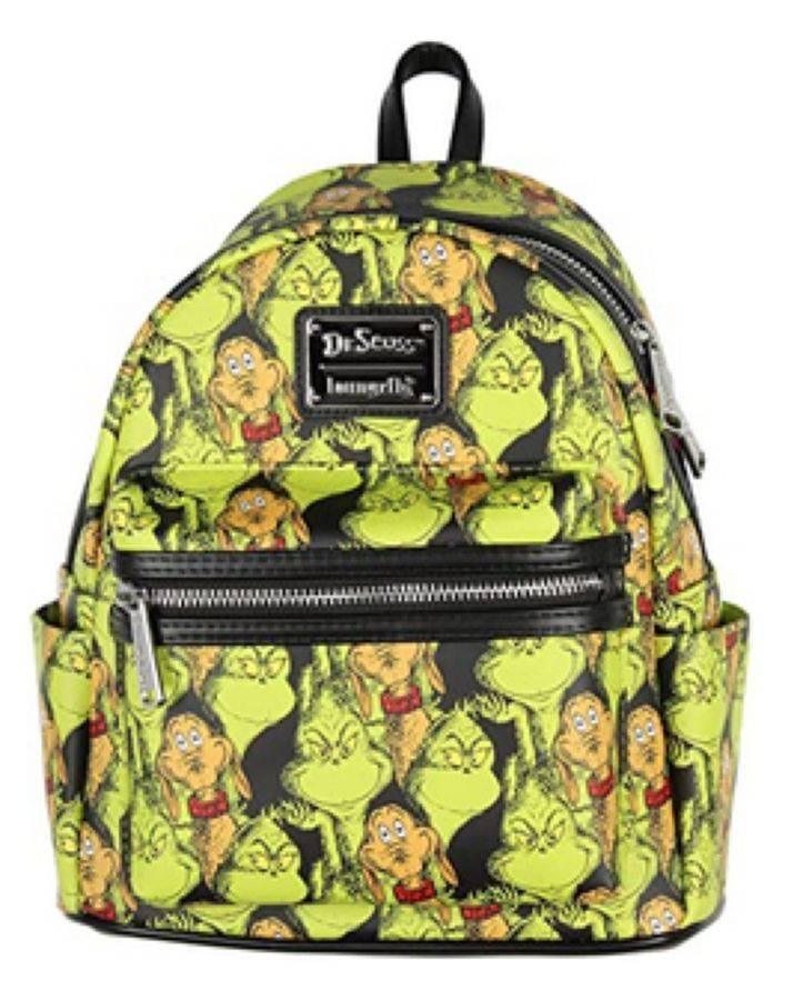 LOUDSSBK0024 Dr Seuss - The Grinch & Max All-Over Print US Exclusive Mini Backpack - Loungefly - Titan Pop Culture