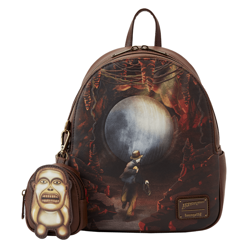 LOUIJBKS0001 Indiana Jones: Raiders of the Lost Ark - Boulder Scene Mini Backpack with Coin Purse - Loungefly - Titan Pop Culture