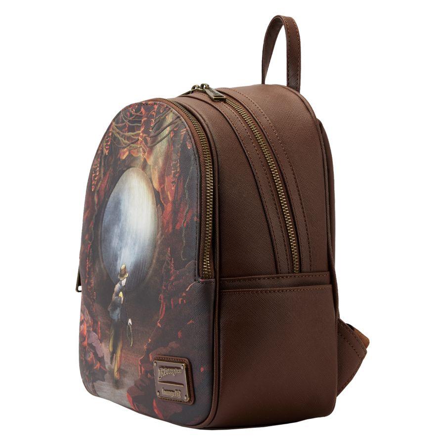 LOUIJBKS0001 Indiana Jones: Raiders of the Lost Ark - Boulder Scene Mini Backpack with Coin Purse - Loungefly - Titan Pop Culture