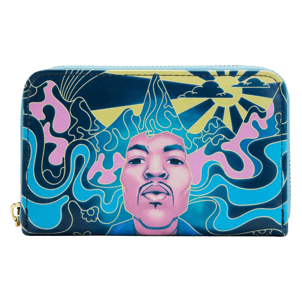 LOUJHWA0001 Jimi Hendrix - Psychadelic Landscape Glow Zip Purse - Loungefly - Titan Pop Culture