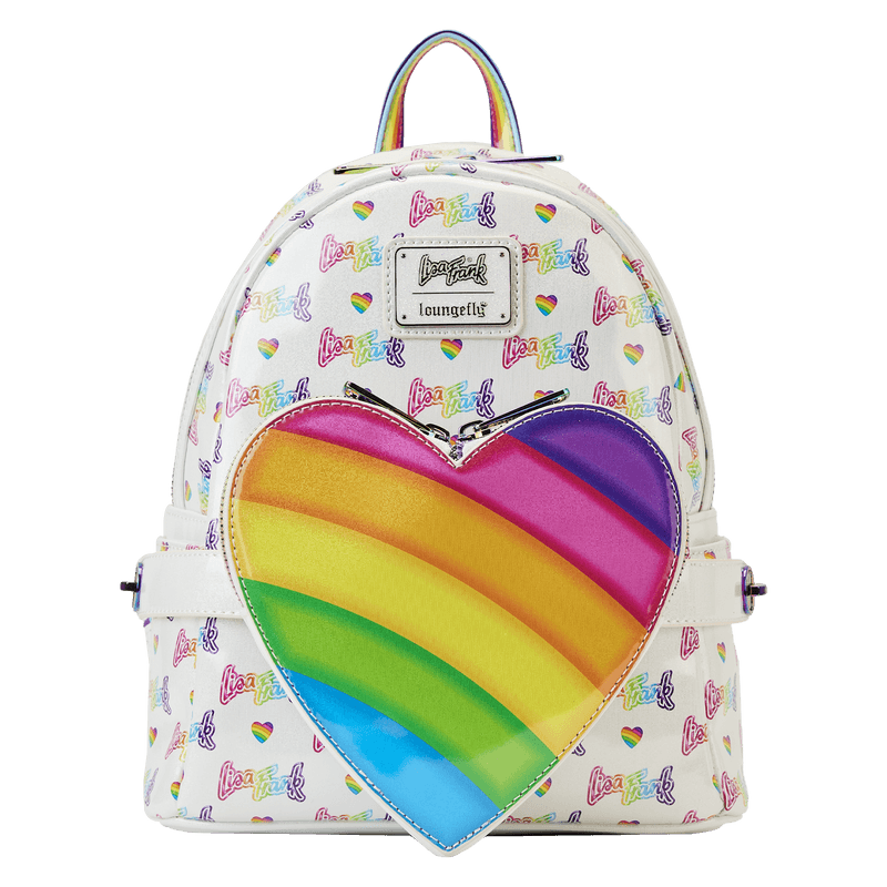 LOULSFBK0005 Lisa Frank - Logo Heart Detach Rainbow Mini Backpack - Loungefly - Titan Pop Culture