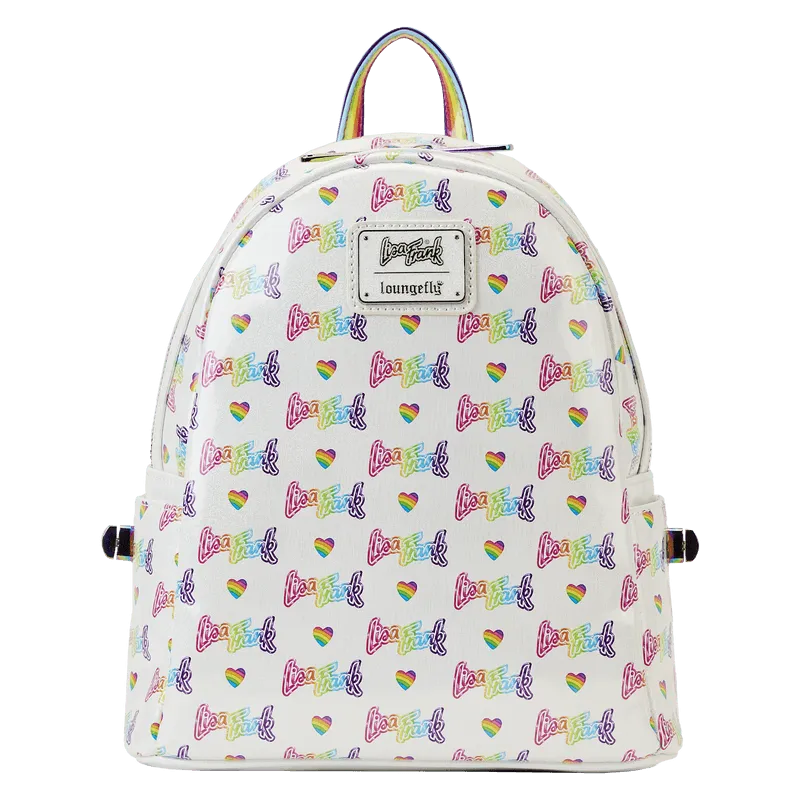 LOULSFBK0005 Lisa Frank - Logo Heart Detach Rainbow Mini Backpack - Loungefly - Titan Pop Culture