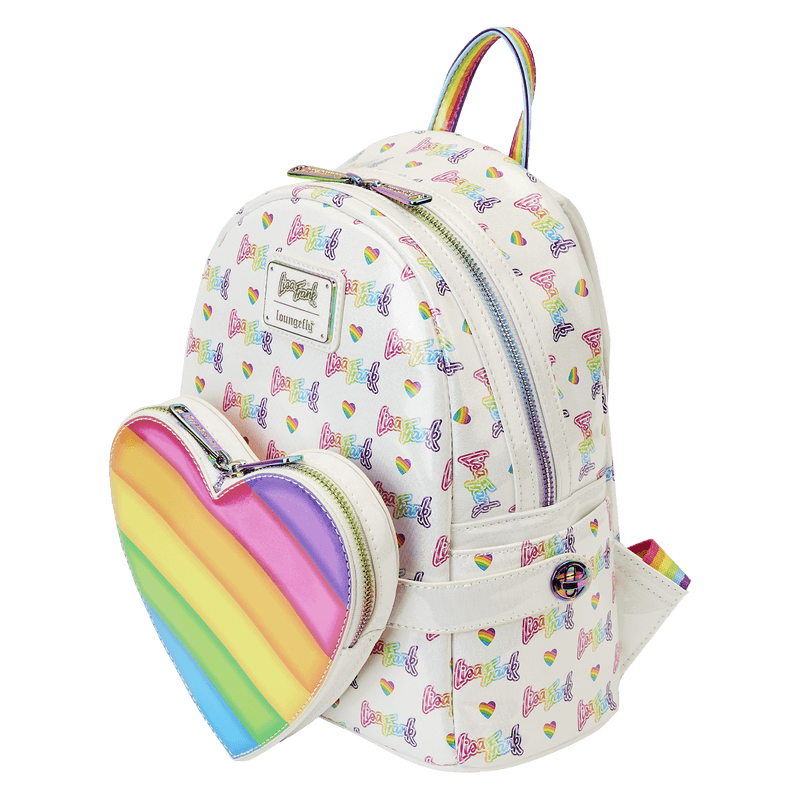 LOULSFBK0005 Lisa Frank - Logo Heart Detach Rainbow Mini Backpack - Loungefly - Titan Pop Culture