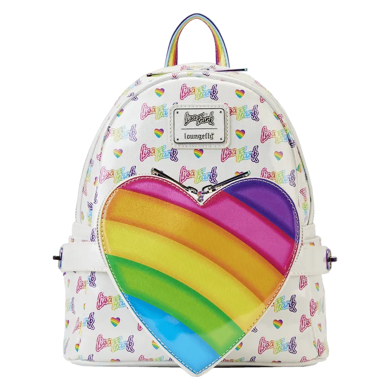 LOULSFBK0005 Lisa Frank - Logo Heart Detach Rainbow Mini Backpack - Loungefly - Titan Pop Culture