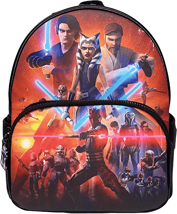 LOUSTBK0345 Star Wars: The Clone Wars - Lightsaber Glow US Exclusive Mini Backpack [RS] - Loungefly - Titan Pop Culture