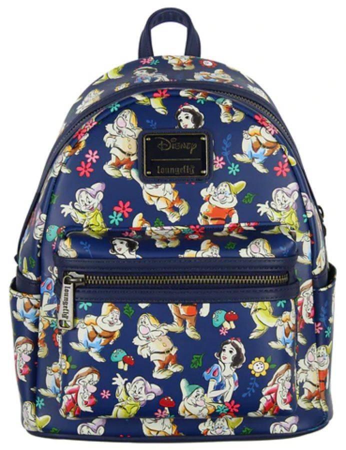 LOUWDBK2850 Snow White and the Seven Dwarfs (1937) - Seven Dwarfs Print US Exclusive Mini Backpack - Loungefly - Titan Pop Culture