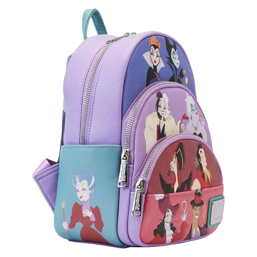 LOUWDBK2977 Disney Villains - Color Block Triple Pocket Mini Backpack - Loungefly - Titan Pop Culture