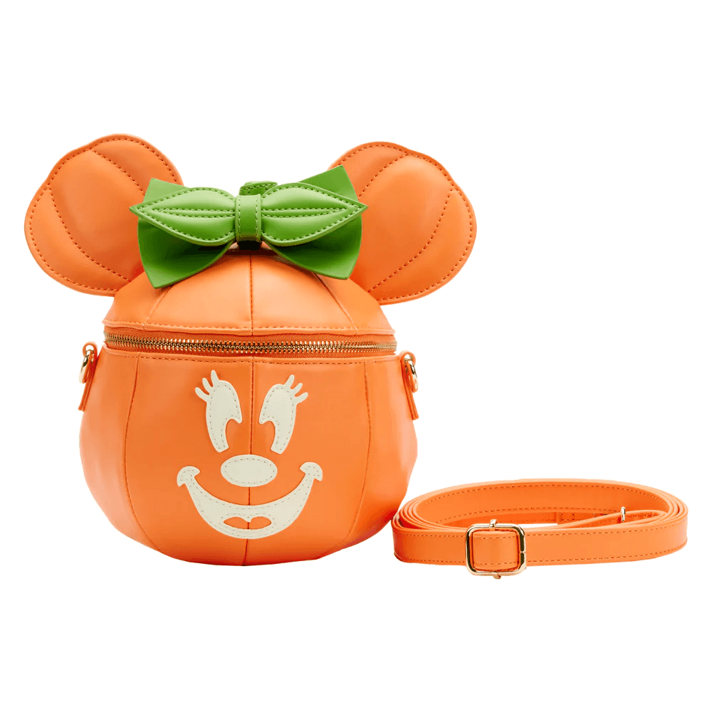 LOUWDTB2612 Disney - Minnie Mouse Pumpkin Glow Face Crossbody Bag - Loungefly - Titan Pop Culture