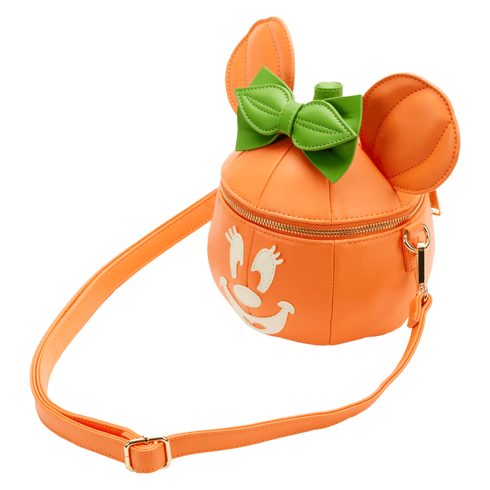 LOUWDTB2612 Disney - Minnie Mouse Pumpkin Glow Face Crossbody Bag - Loungefly - Titan Pop Culture